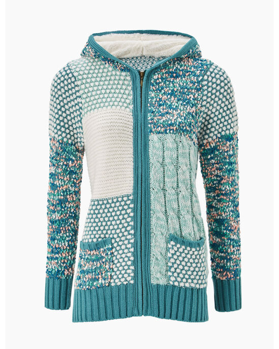 Tactile Hooded Knitted Zip Cardigan 