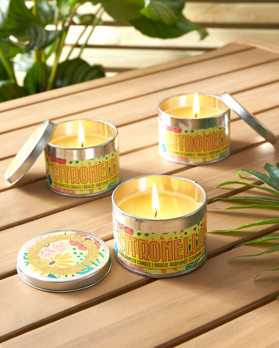 Pack of 3 Citronella Candle Tins