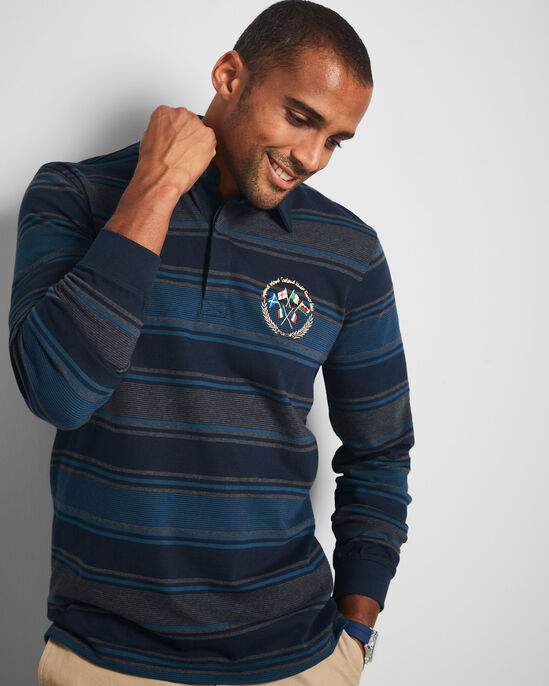 Six Nations Long Sleeve Stripe Rugby Shirt