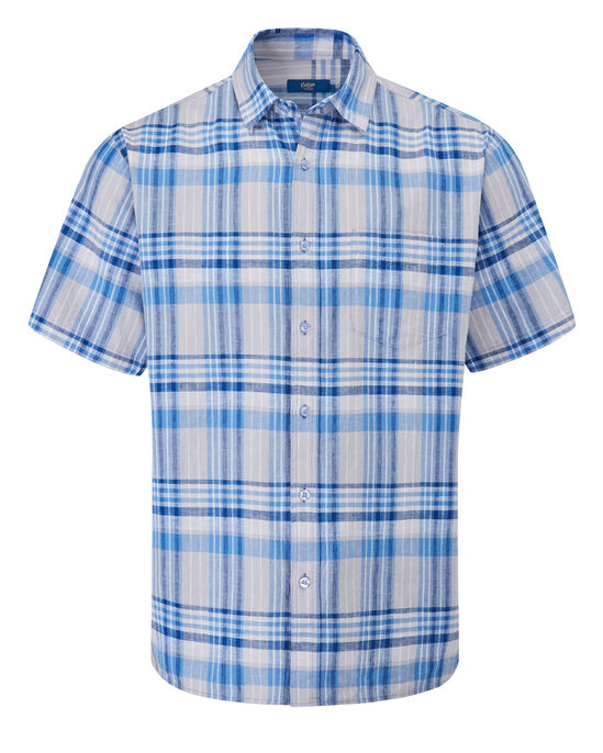 Short Sleeve Linen-Blend Shirt