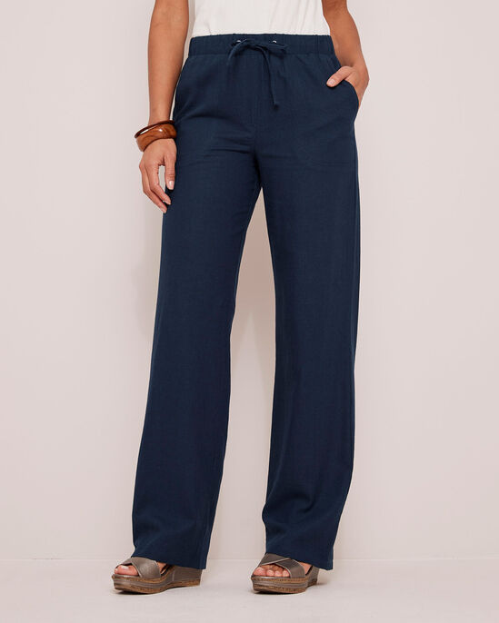 Linen-Blend Relaxed Fit Trousers