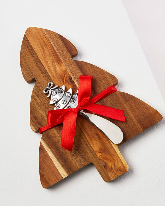 Christmas Tree Cheese Board and Knife Set