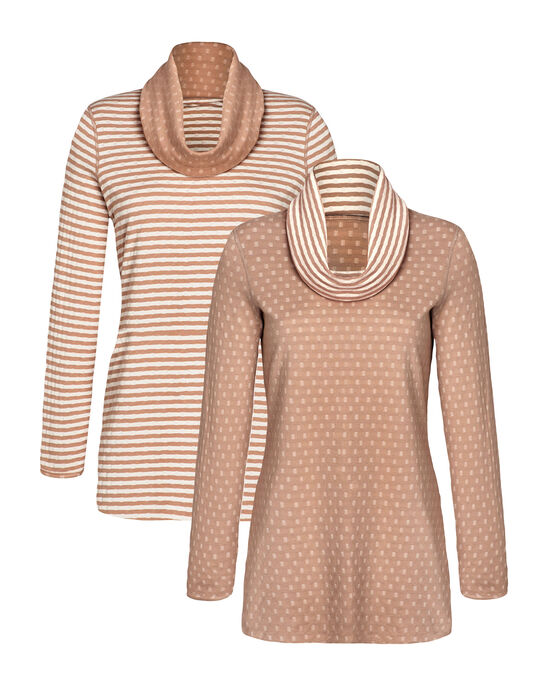 Twice-As-Nice Reversible Cowl Neck Jersey Top