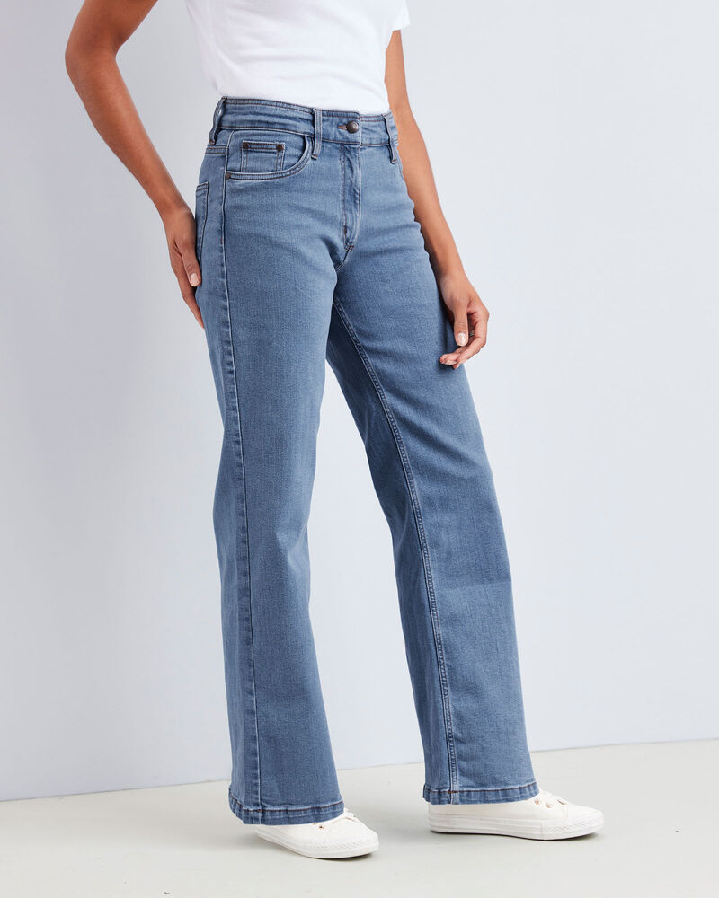 Penny Wide-Leg Stretch Jeans at Cotton Traders
