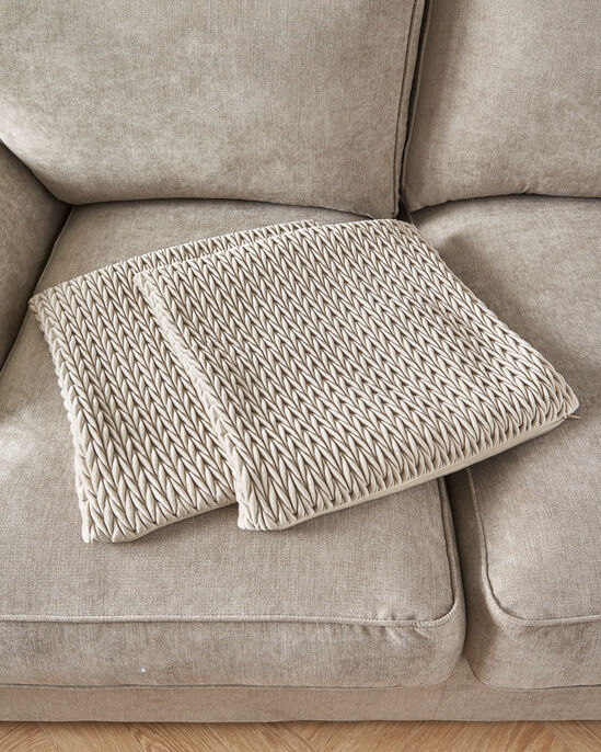 Pair of Velvet Cable Cushion Covers