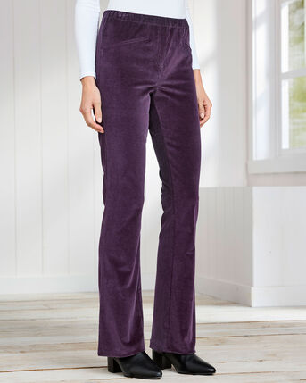 Pull-On Stretch Bootcut Cord Trousers