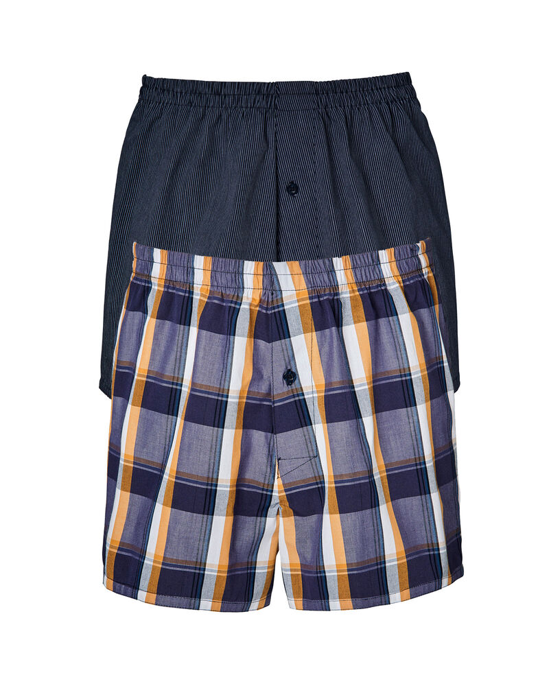 2 Pack Woven Boxers at Cotton Traders