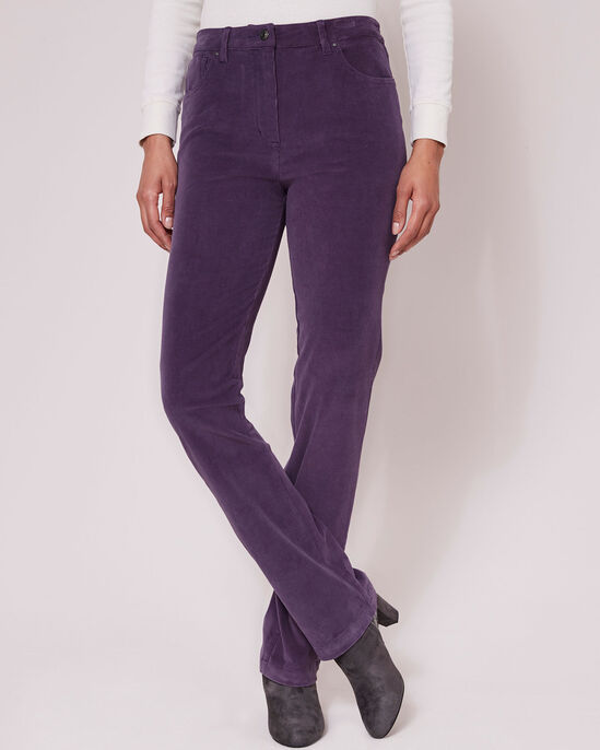 Stretch Cord Straight-Leg Jeans