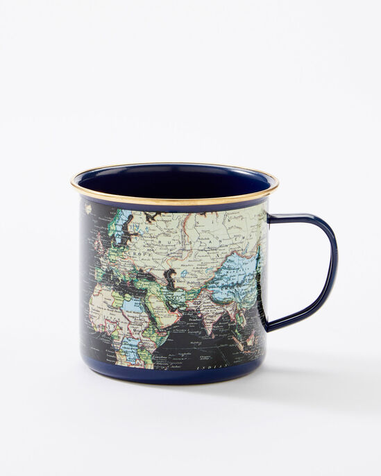 World Map Enamel Mug