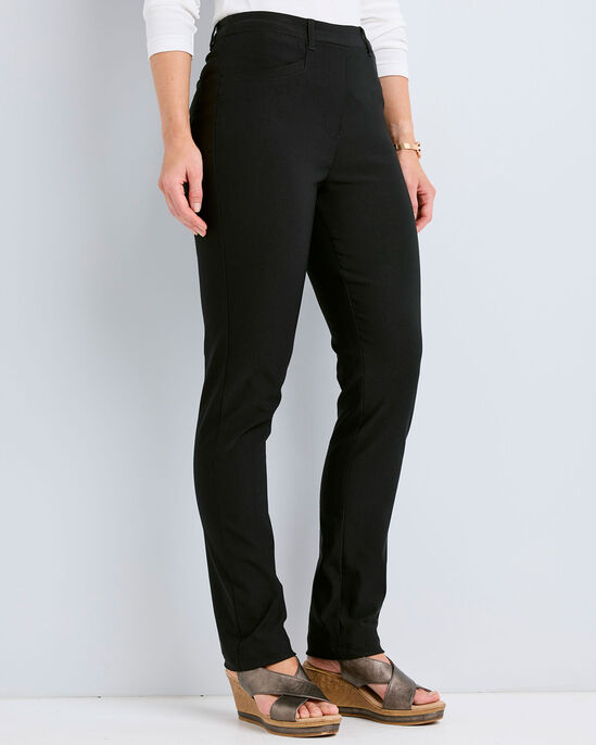 Super-Stretchy Pull-On Slim-Leg Trousers