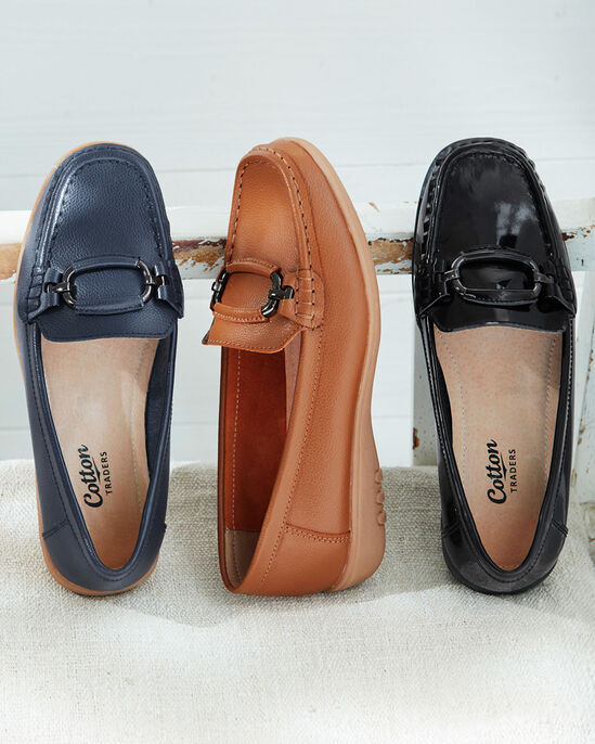 Leather Ring Detail Loafers