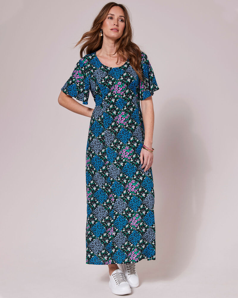 Crinkle Print Maxi Dress at Cotton Traders