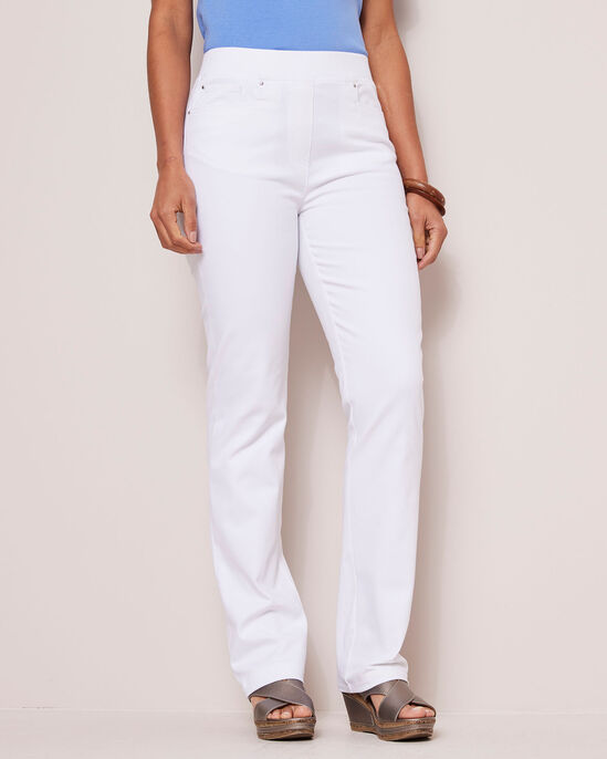 Premium Pull-On Twill Straight-Leg Jeans