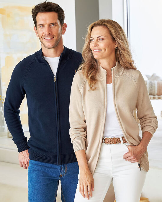 Cotton Zip-Through Cardigan