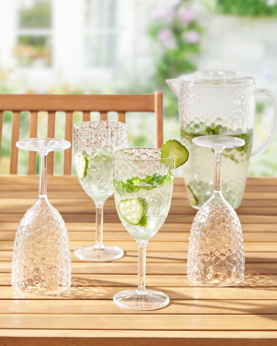  4 Pack Outdoor Dimpled Wine Glasses