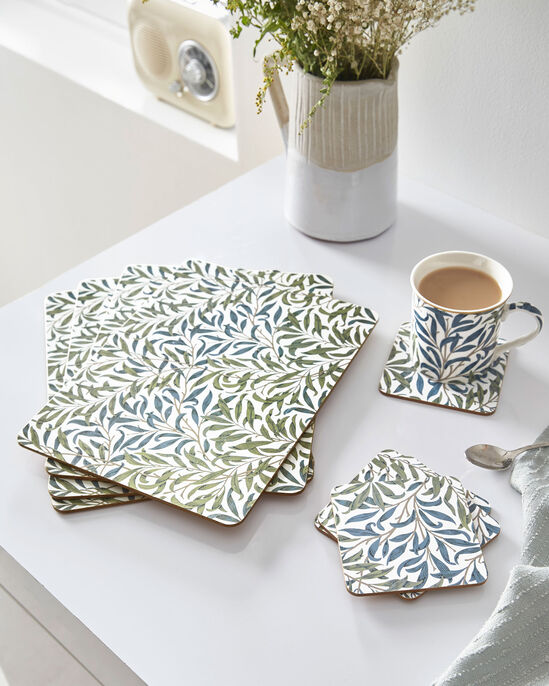 William Morris Willow Bough Coasters and Placemats 8 Piece Set