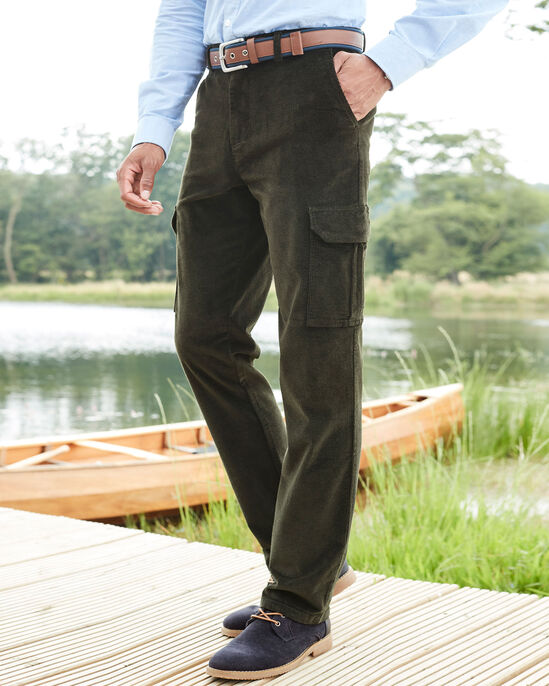 Stretch Cord Cargo Trousers