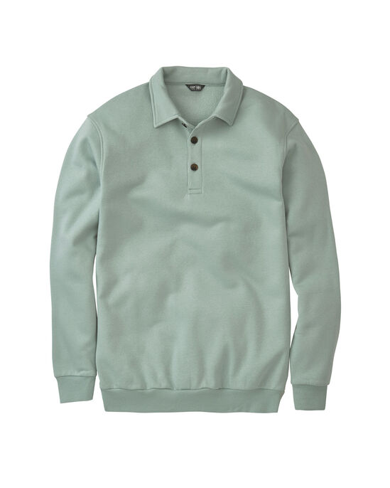 Collared Button Placket Sweatshirt