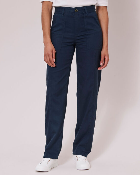 Casual Lyocell-Rich Straight-Leg Trousers