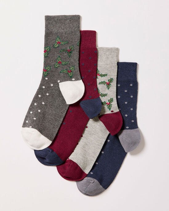 4 Pack Comfort Top Holly Socks