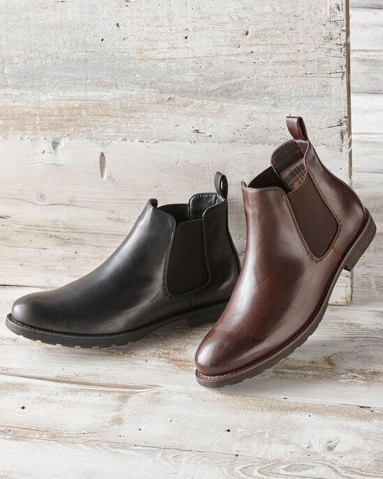 Check Lined Chelsea Boots