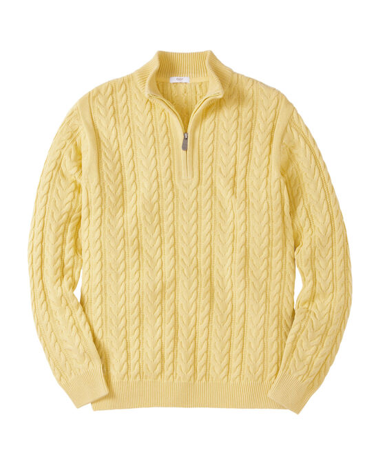 Cotton Cable Knit Half Zip Jumper