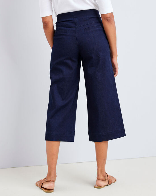 Riley Ribbed Waist Pull-On Crop Trousers