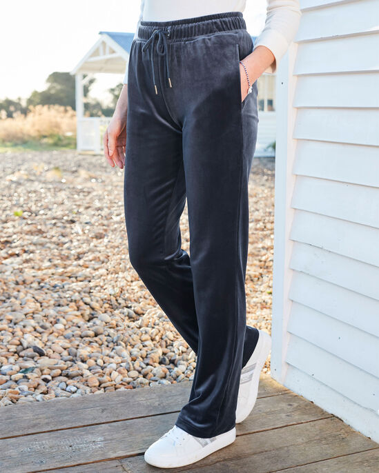 Luxe Straight Leg Velour Pull-On Trousers