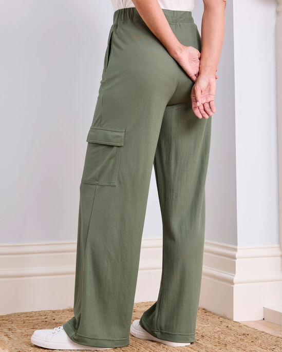 Pull-On Cargo Wide-Leg Trousers