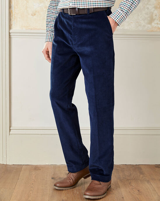 Flat Front Cord Trousers