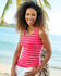 Wrinkle Free Scoop Neck Stripe Vest
