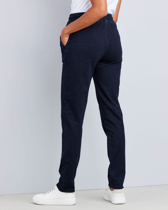 Relaxed Jersey Denim Pull-On Joggers