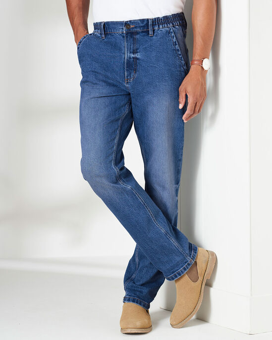 Side Elasticated Straight-Fit Jeans