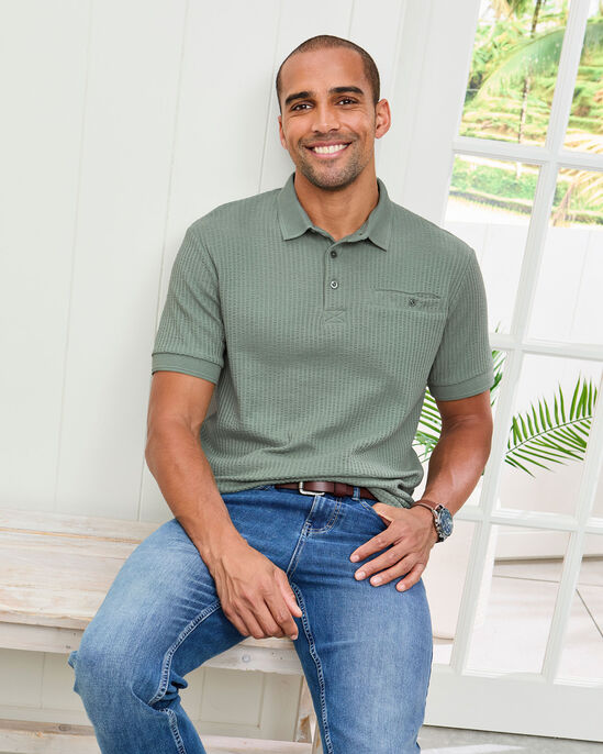 Seersucker Polo Shirt