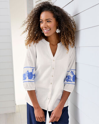 Women's Blouses  Embroidered Ladies' Tops - Cotton Traders