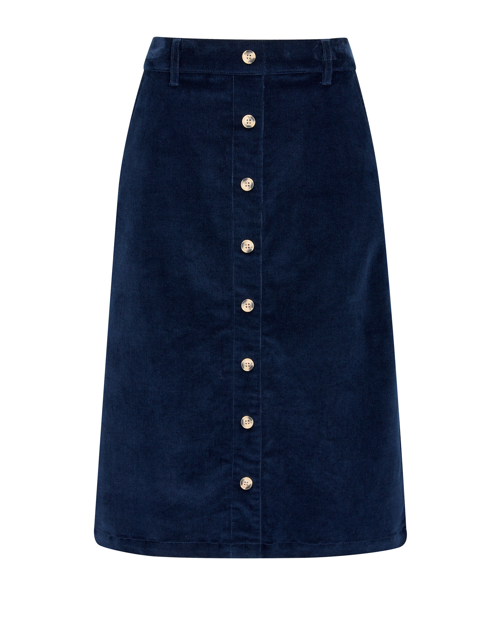 Pull-On Stretch Cord Midi Skirt