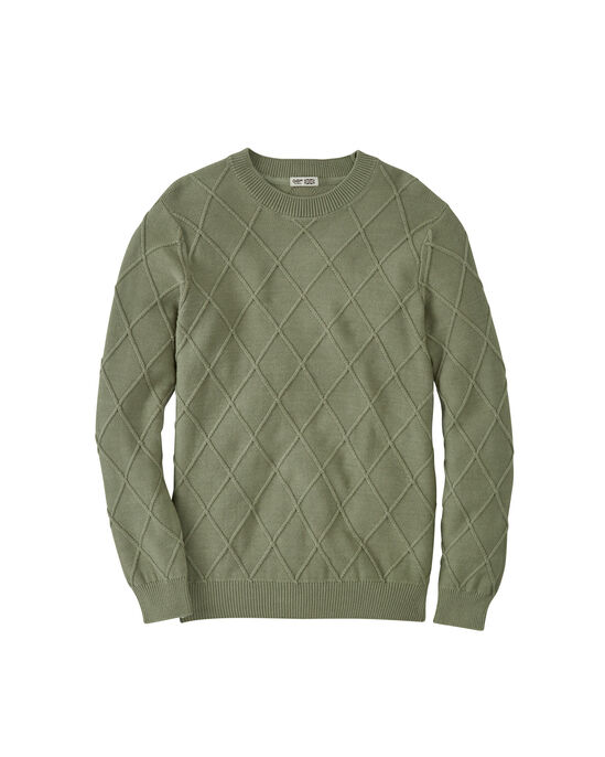 Cotton Textured Crew Neck Jumper