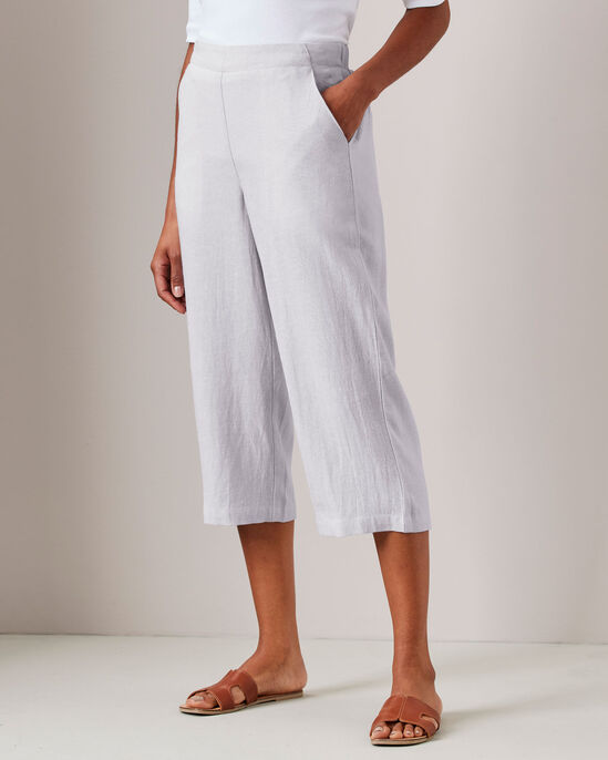 Linen-Blend Crop Trousers