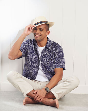 Short Sleeve Casual Cotton Print Shirt