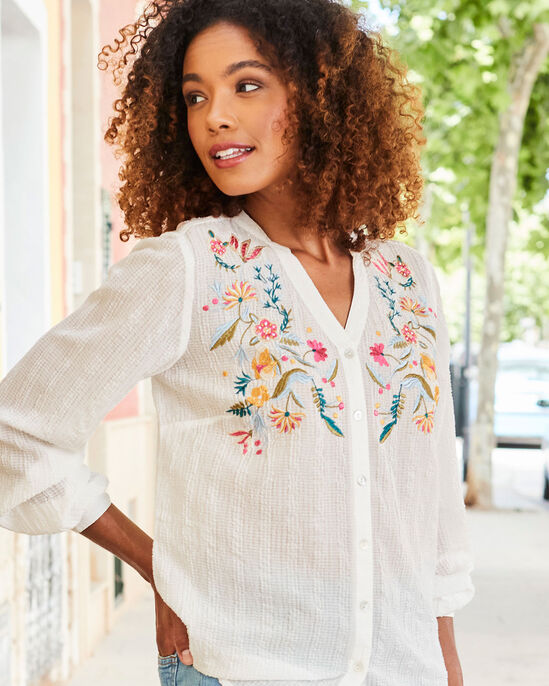 Pip Long Sleeve Embroidered Blouse