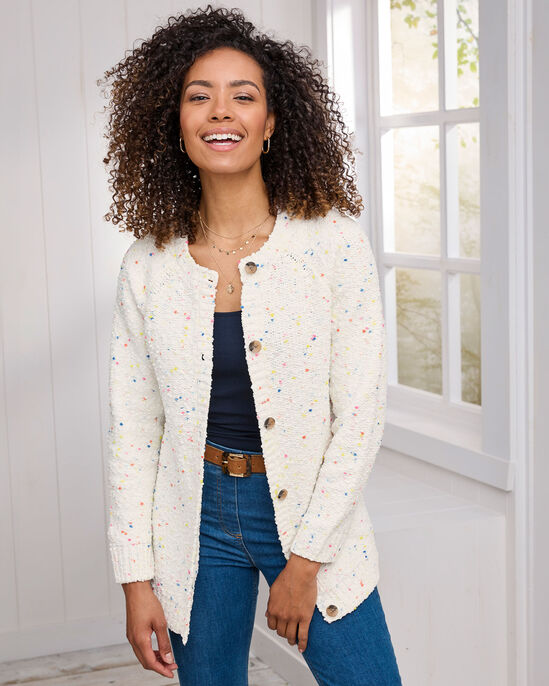 Chenille Fleck Cardigan