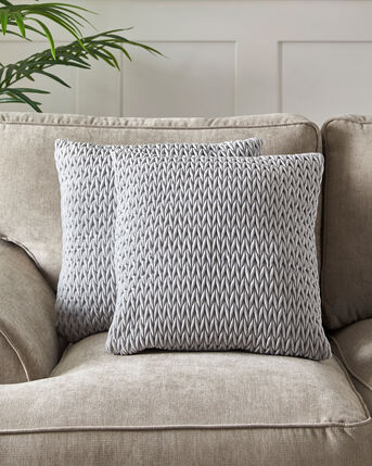 Pair of Velvet Cable Cushion Covers