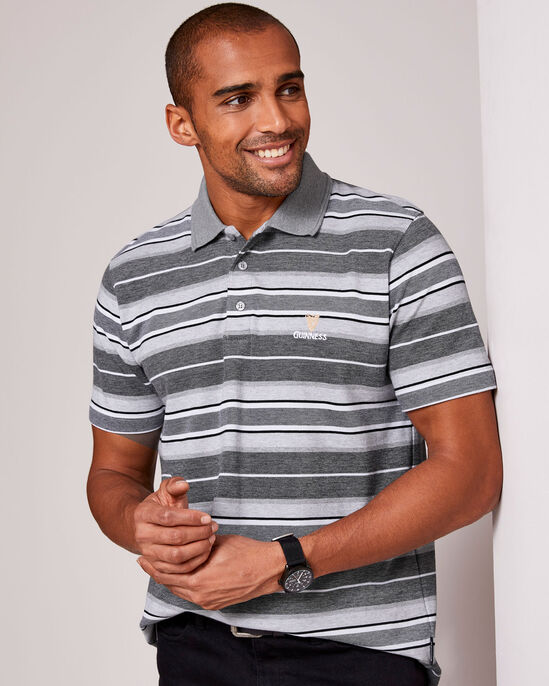 Guinness™ Short Sleeve Birdseye Stripe Polo Shirt