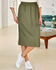 Pull-On Cargo Pocket Midi Skirt