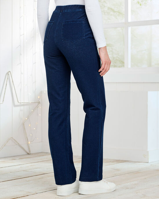 Jersey Denim Pull-On Trousers