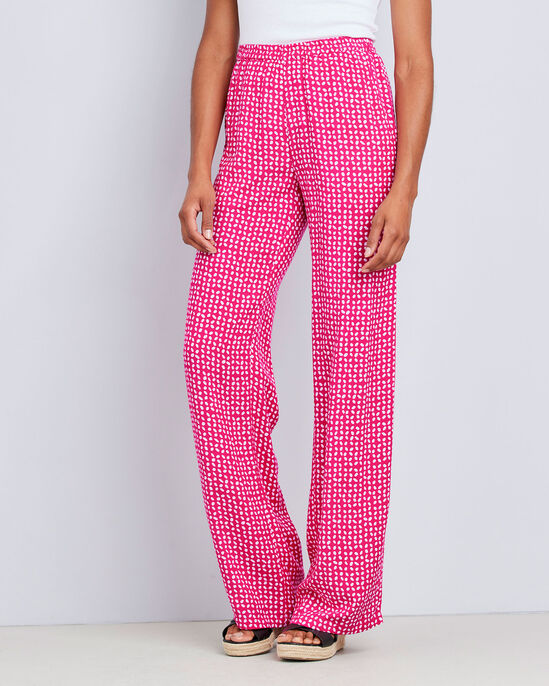 Sienna Printed Pull-On Wide-Leg Trousers