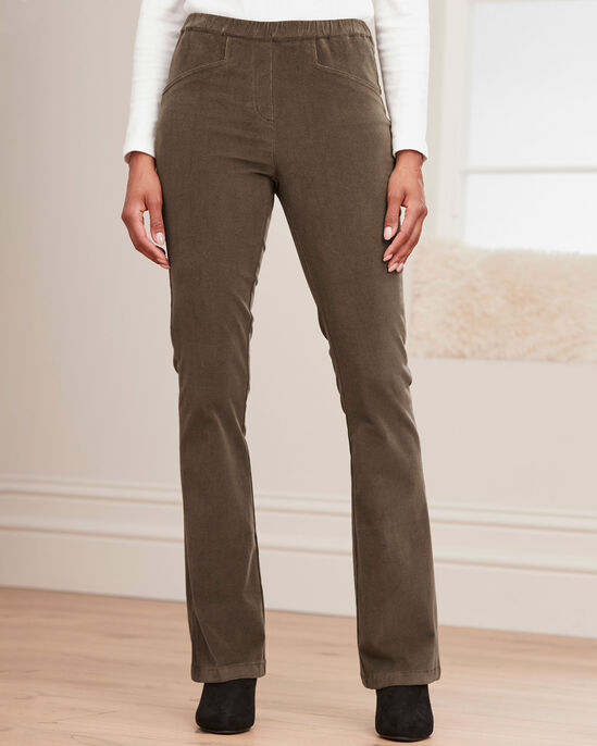 Pull-On Stretch Bootcut Cord Trousers