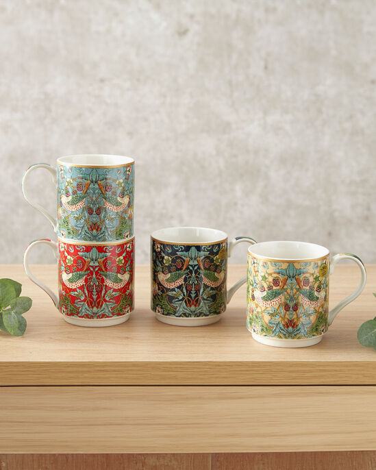 Pack of 4 Willam Morris Stackable Mugs