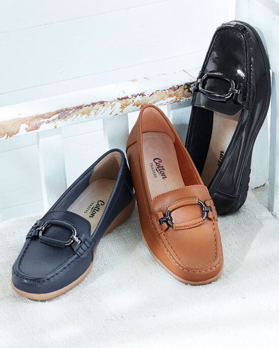 Leather Ring Detail Loafers