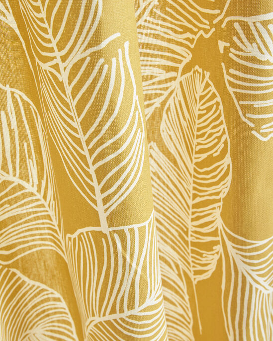 Large Leaf Print Eyelet Curtains